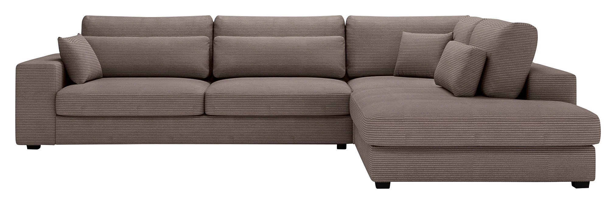 ECKSOFA in Cord Braun  - Schwarz/Braun, Konventionell, Kunststoff/Textil (314/250cm) - Carryhome