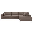 ECKSOFA Braun Cord  - Schwarz/Braun, KONVENTIONELL, Kunststoff/Textil (314/250cm) - Carryhome