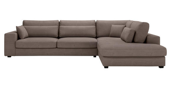 ECKSOFA in Cord Braun  - Schwarz/Braun, KONVENTIONELL, Kunststoff/Textil (314/250cm) - Carryhome