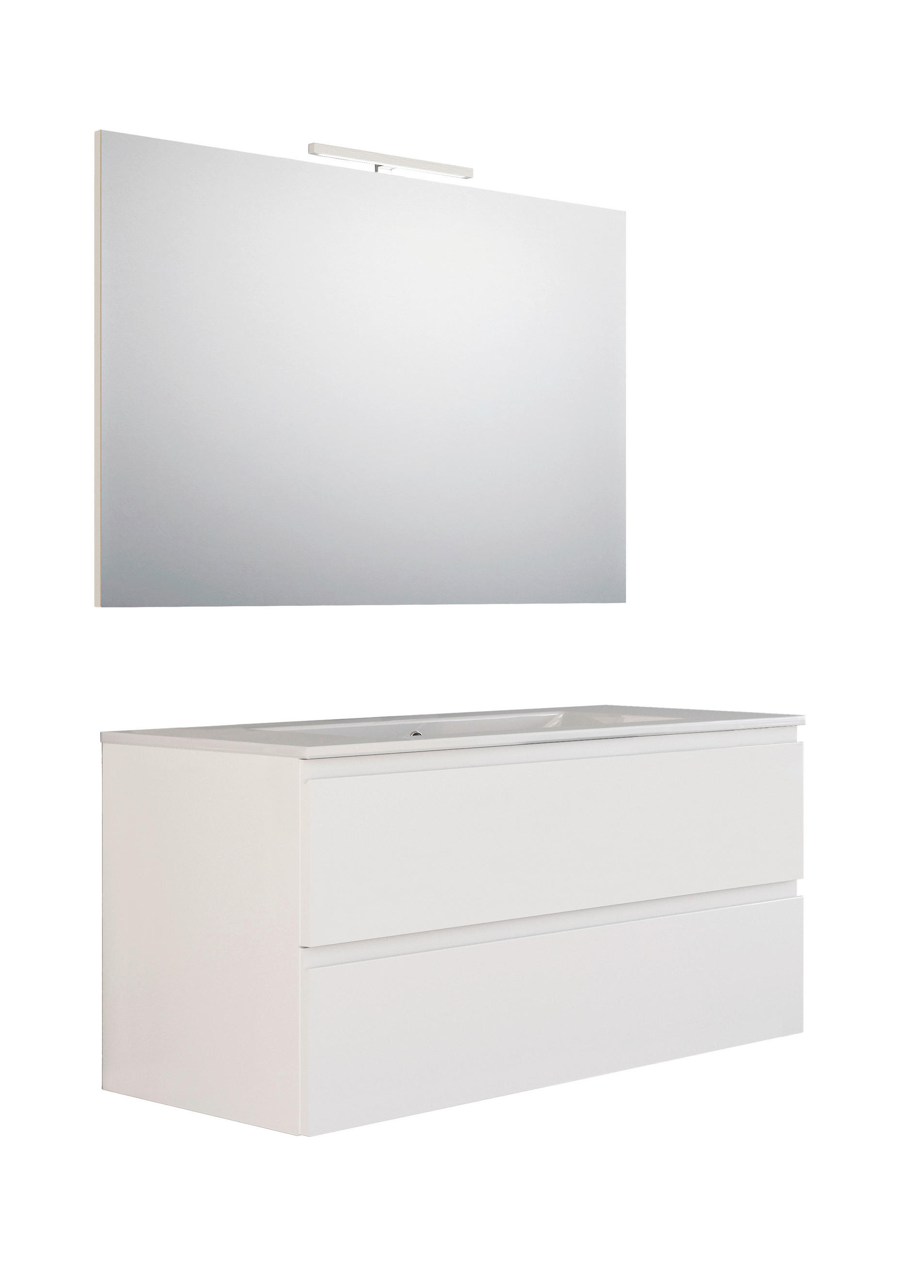 BADEZIMMER  in  - Weiß Hochglanz/Dunkelgrau, Trend, Keramik/Holzwerkstoff (100/138/46cm) - Belluti