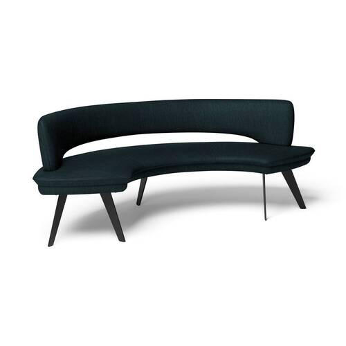 SITZBANK 238/84/154 cm Echtleder Dunkelgrün Metall  - Dunkelgrün/Schwarz, Design, Leder/Metall (238/84/154cm) - Joop!