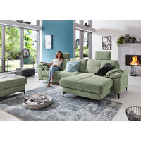 SJEDEĆA GARNITURA drvni materijal, tekstil  zelena   - zelena/boje kroma, Konvencionalno, drvni materijal/tekstil (296/87/162cm) - Pure Home Comfort