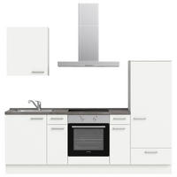 KÜCHENBLOCK 240 cm   in Weiß, Schieferfarben  - Schieferfarben/Edelstahlfarben, MODERN, Holzwerkstoff/Metall (240cm) - Nobilia
