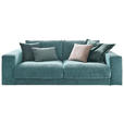 2-SITZER-SOFA in Cord Petrol  - Petrol/Schwarz, Design, Kunststoff/Textil (230/85/127cm) - Hom`in