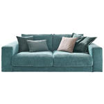2-SITZER-SOFA in Cord Petrol  - Petrol/Schwarz, Design, Kunststoff/Textil (230/85/127cm) - Hom`in