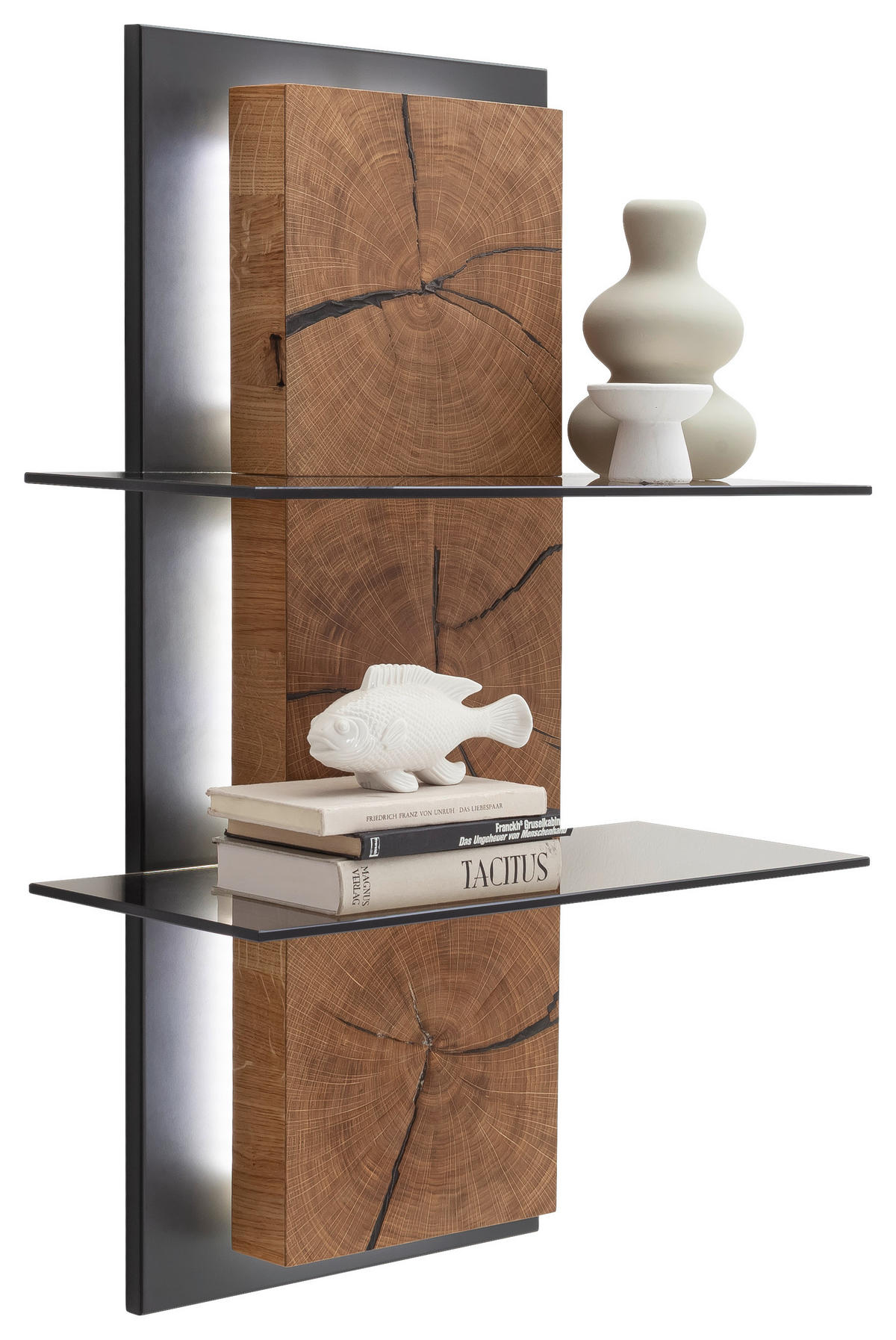 WANDREGAL 60/91/26 cm  - Wildeiche/Anthrazit, Design, Glas/Holz (60/91/26cm) - MID.YOU
