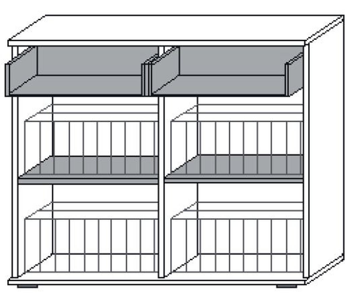 GARDEROBE 4-teilig  in 181/201/36 cm  - Weiss/Eichefarben, Design, Glas/Holzwerkstoff (181/201/36cm) - Moderano