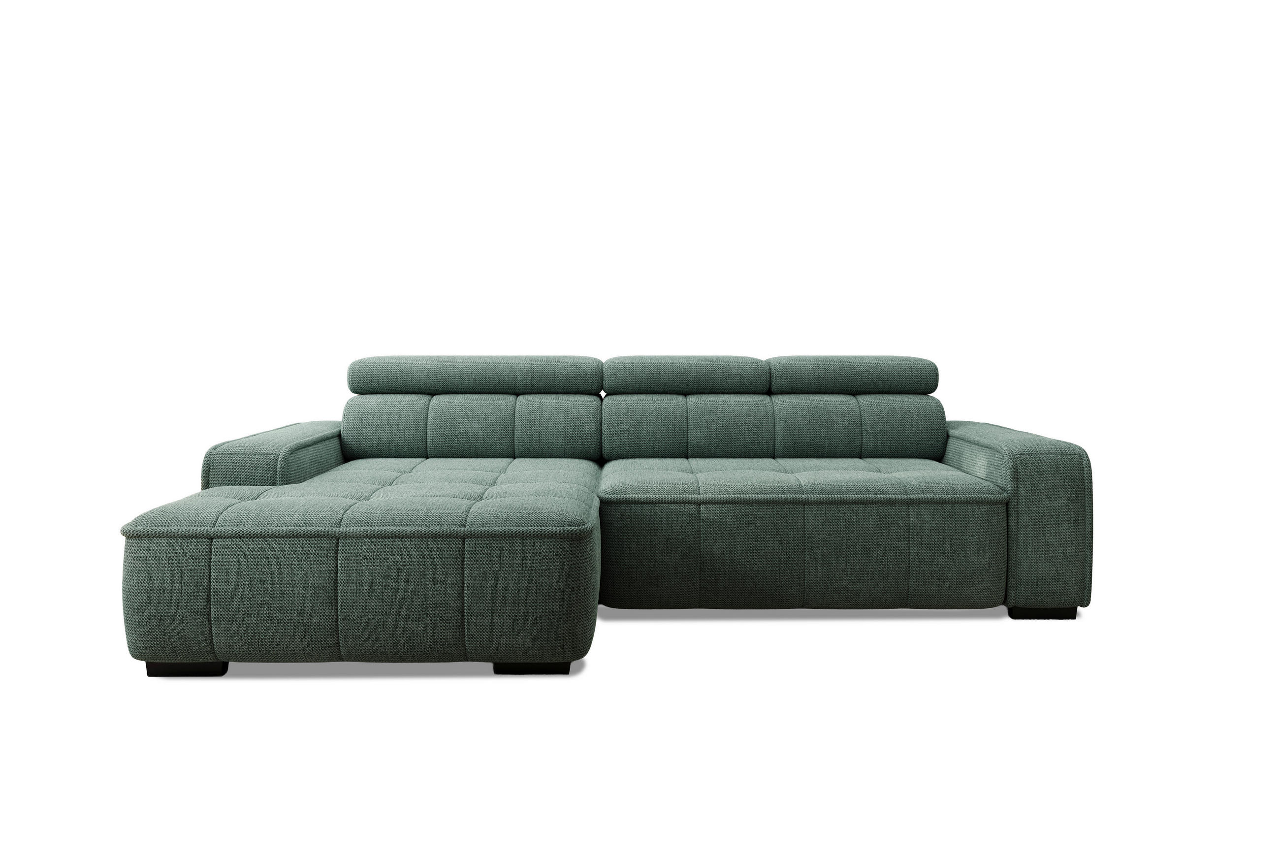 KOTNA SEDEŽNA GARNITURA, mikrovlakna olivno zelena   - črna/olivno zelena , Moderno, umetna masa/tekstil (280/76-99/170cm) - Welnova
