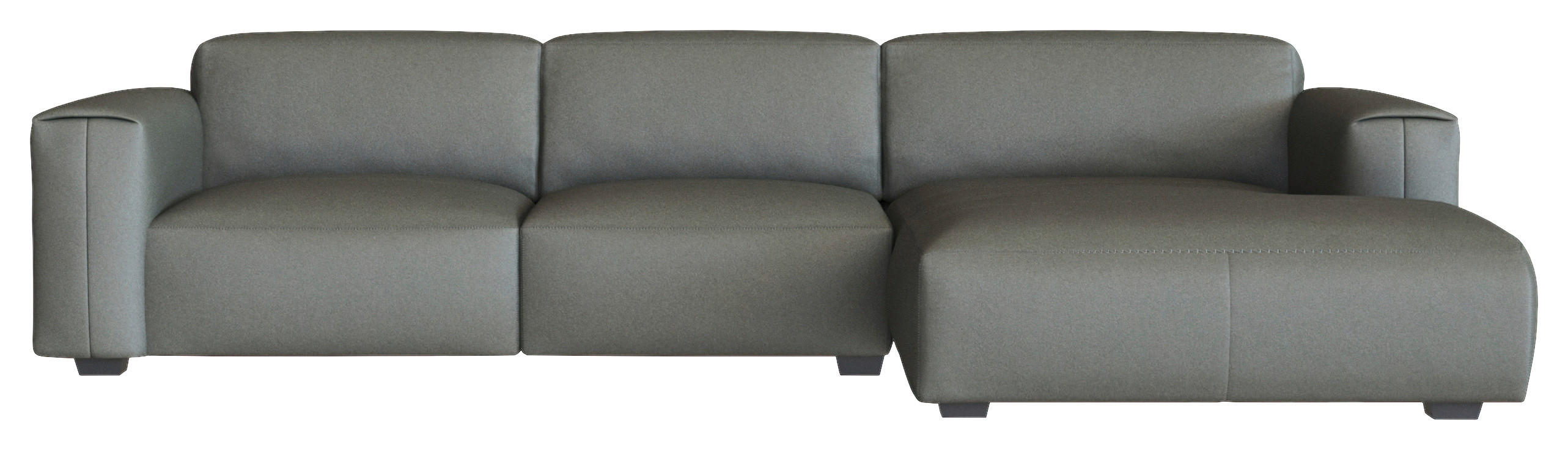 ECKSOFA Dunkelgrau Echtleder  - Dunkelgrau/Schwarz, Design, Leder/Holz (317/171cm) - Livetastic