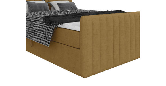 BOXBETT 140/200 cm  in Senfgelb  - Senfgelb/Schwarz, Basics, Kunststoff/Textil (140/200cm) - Carryhome