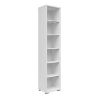 AKTENREGAL 43/210,4/39,5 cm  - Weiss/Silberfarben, Konventionell, Holzwerkstoff/Kunststoff (43/210,4/39,5cm) - Voleo