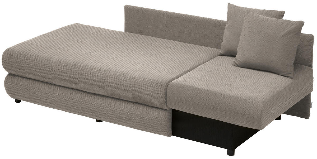RÉCAMIERE in Flachgewebe Beige  - Beige/Schwarz, Design, Kunststoff/Textil (171/71-88/93cm) - Cantus