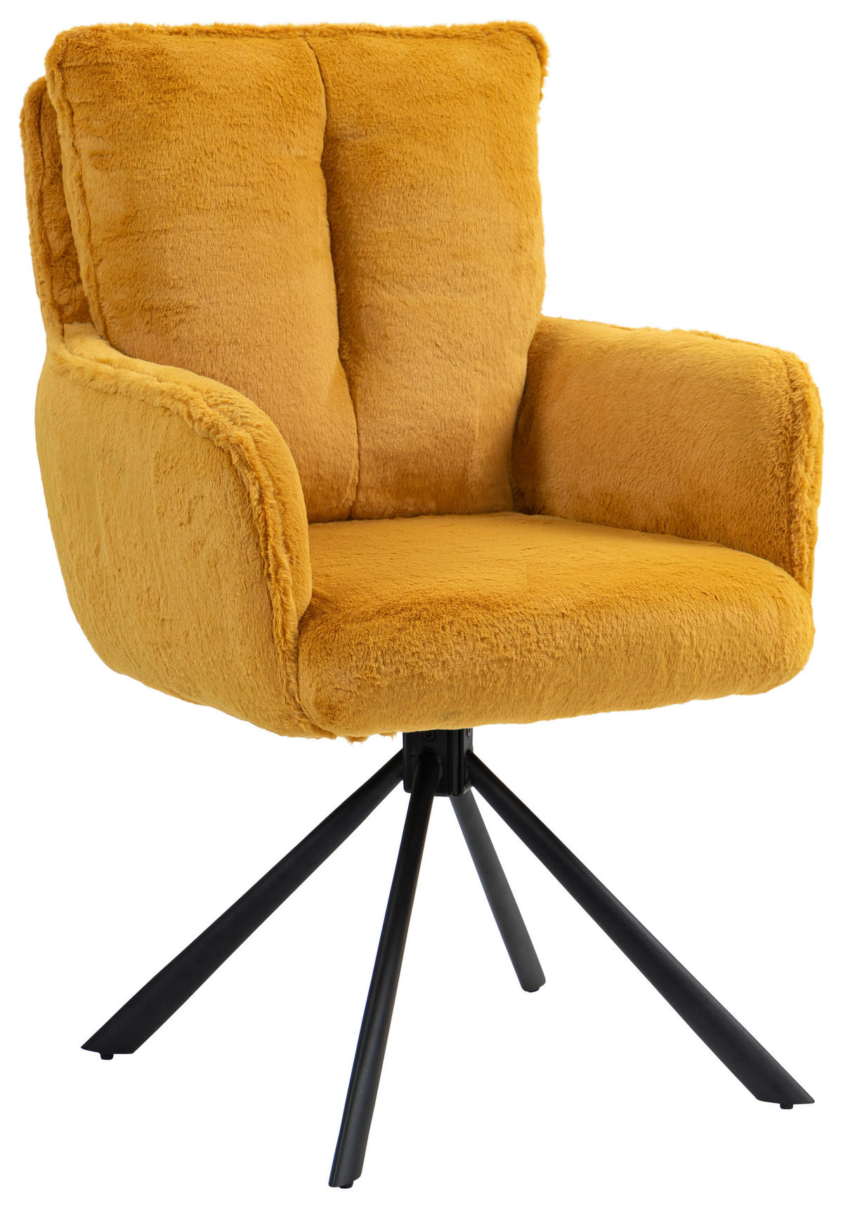 ARMLEHNSTUHL  in Eisen Plüsch  - Gelb/Schwarz, Design, Textil/Metall (62/95/67cm) - Novel