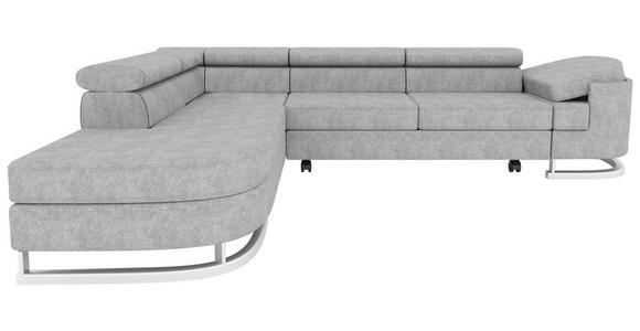 ECKSOFA in Lederlook Hellgrau  - Chromfarben/Hellgrau, KONVENTIONELL, Textil/Metall (224/278cm) - Carryhome