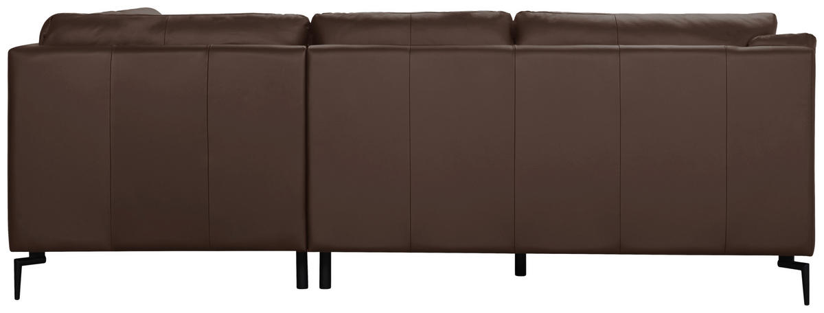 ECKSOFA Braun Echtleder  - Schwarz/Braun, Design, Leder (248/221cm) - MID.YOU