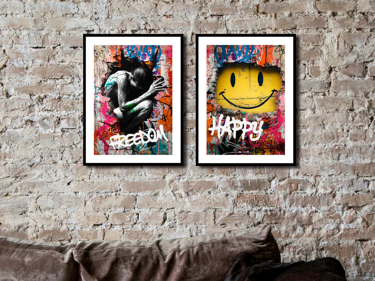 KUNSTDRUCK 30/40 cm  - Multicolor/Schwarz, Design, Holzwerkstoff (30/40cm) - Monee