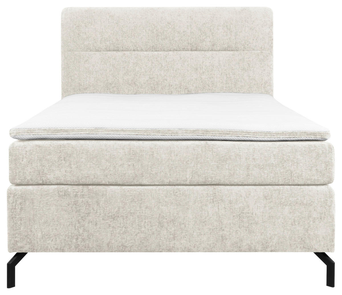 BOXSPRINGBETT 140/200 cm  in Greige  - Greige/Schwarz, Design, Textil/Metall (140/200cm) - Esposa