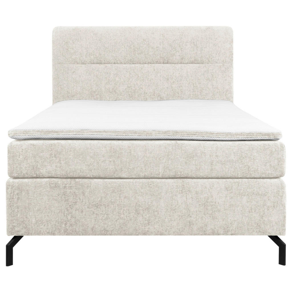 Thumbnail - Esposa Boxspringbett, Greige, Textil, H4, Höhe ca. 17 cm, 140x200 cm, Stoffauswahl, Topper durchgehend, Matratze in vers...