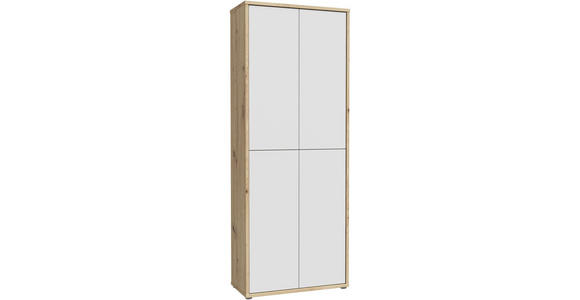SCHUHSCHRANK 74,5/191,9/34,9 cm - Hellgrau/Eiche Artisan, MODERN, Holzwerkstoff/Kunststoff (74,5/191,9/34,9cm) - Xora