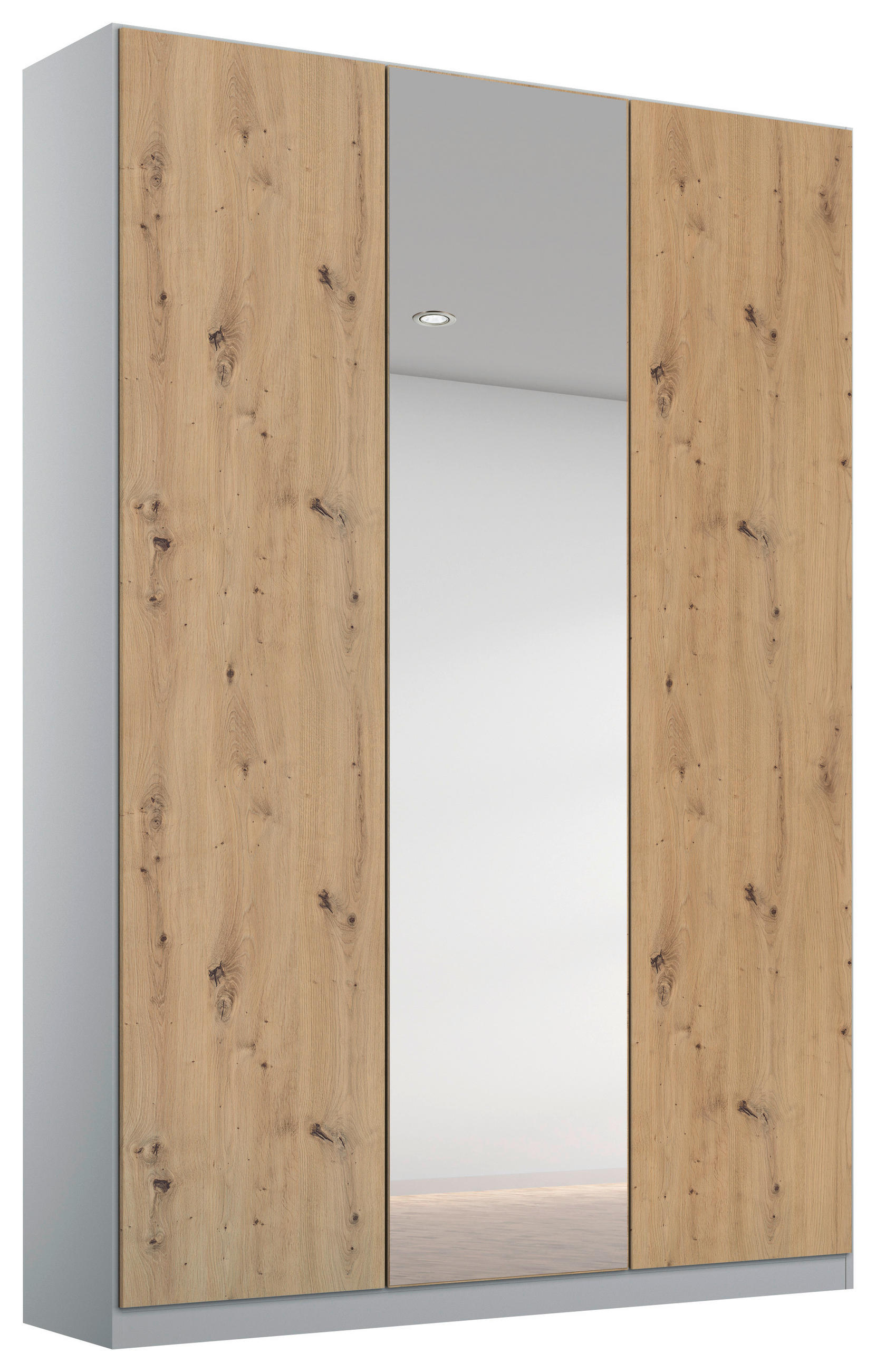 Drehtürenschrank Mit Spiegel 136 Cm Alabama Extra Hellgrau