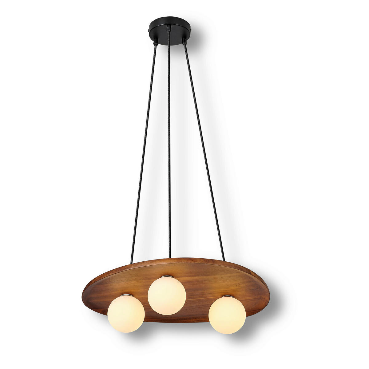 HÄNGELEUCHTE 50/38,5/150 cm  - Akaziefarben, Basics, Glas/Holz (50/38,5/150cm) - Osram