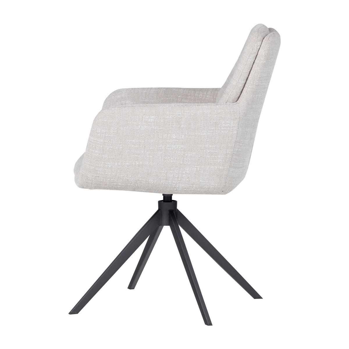 ARMLEHNSTUHL  Sitzfläche 360° drehbar Webstoff  Naturfarben  - Schwarz/Naturfarben, MODERN, Textil/Metall (61/88/63cm) - Livetastic