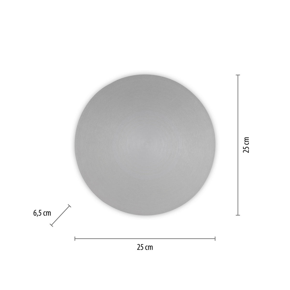AKKU-WANDLEUCHTE Akku Puntua 25/6,5 cm   - Grau, Design, Kunststoff/Metall (25/6,5cm) - Paul Neuhaus