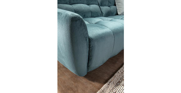 ECKSOFA Petrol Flachgewebe  - Petrol/Schwarz, MODERN, Kunststoff/Textil (235/275cm) - Landscape