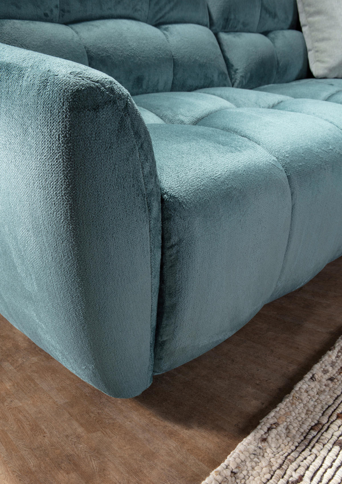 ECKSOFA Petrol Flachgewebe  - Petrol/Schwarz, MODERN, Kunststoff/Textil (235/275cm) - Landscape