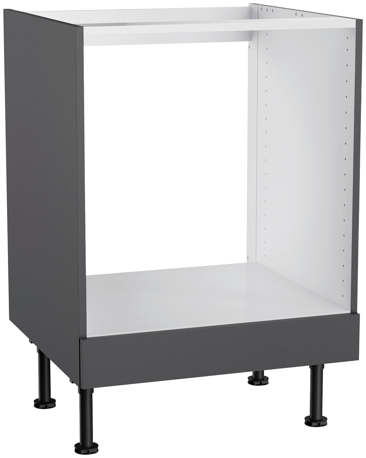 KÜCHENLEERBLOCK 210 cm   in Anthrazit  - Edelstahlfarben/Eichefarben, Basics, Holzwerkstoff/Metall (210cm) - Optifit