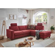 ECKSOFA Bordeaux Flachgewebe, Chenille  - Bordeaux/Nussbaumfarben, KONVENTIONELL, Holz/Textil (236/213cm) - Cantus