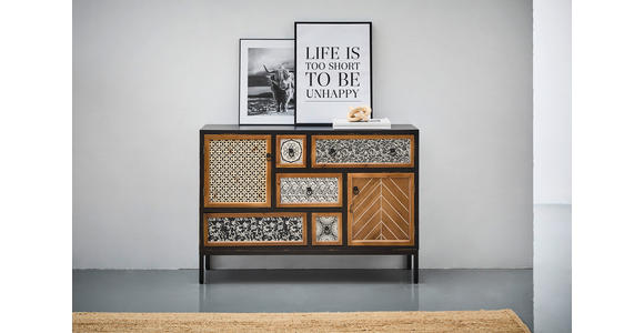 KOMMODE  in 120/84/38 cm  - Multicolor/Schwarz, ROMANTIK / LANDHAUS, Holz/Holzwerkstoff (120/84/38cm) - Landscape