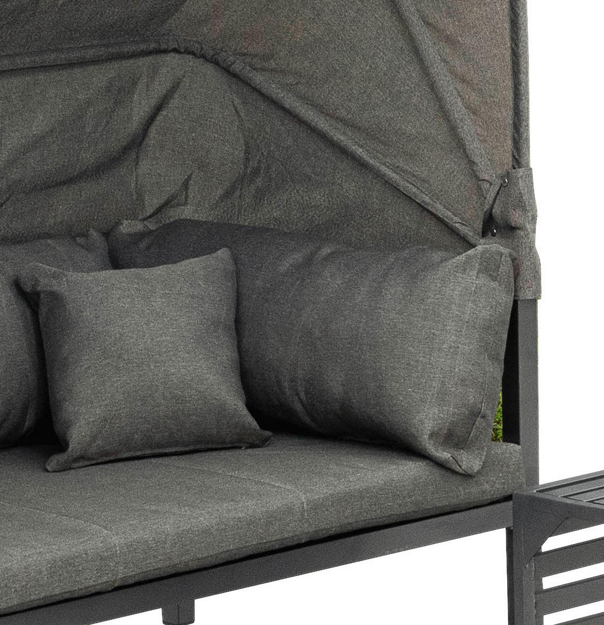 LOUNGEGARNITUR Aluminium  - Graphitfarben/Grau, KONVENTIONELL, Textil/Metall (175/148/80cm) - Gardenson