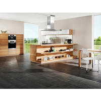 EINBAUKÜCHE   - Eichefarben/Weiß, Design, Karton/Holz - Team 7