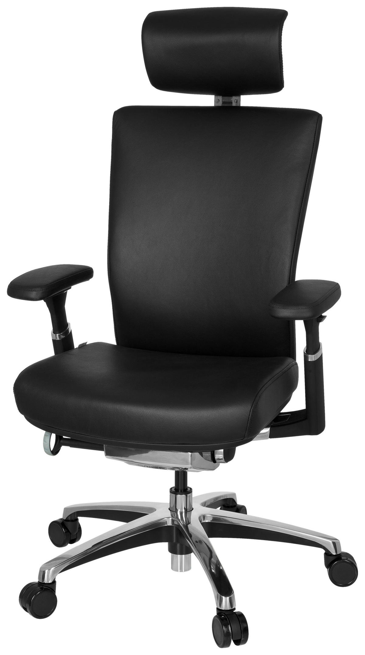 DREHSTUHL  in Schwarz  - Chromfarben/Schwarz, MODERN, Leder/Kunststoff (57/106/52cm) - MID.YOU