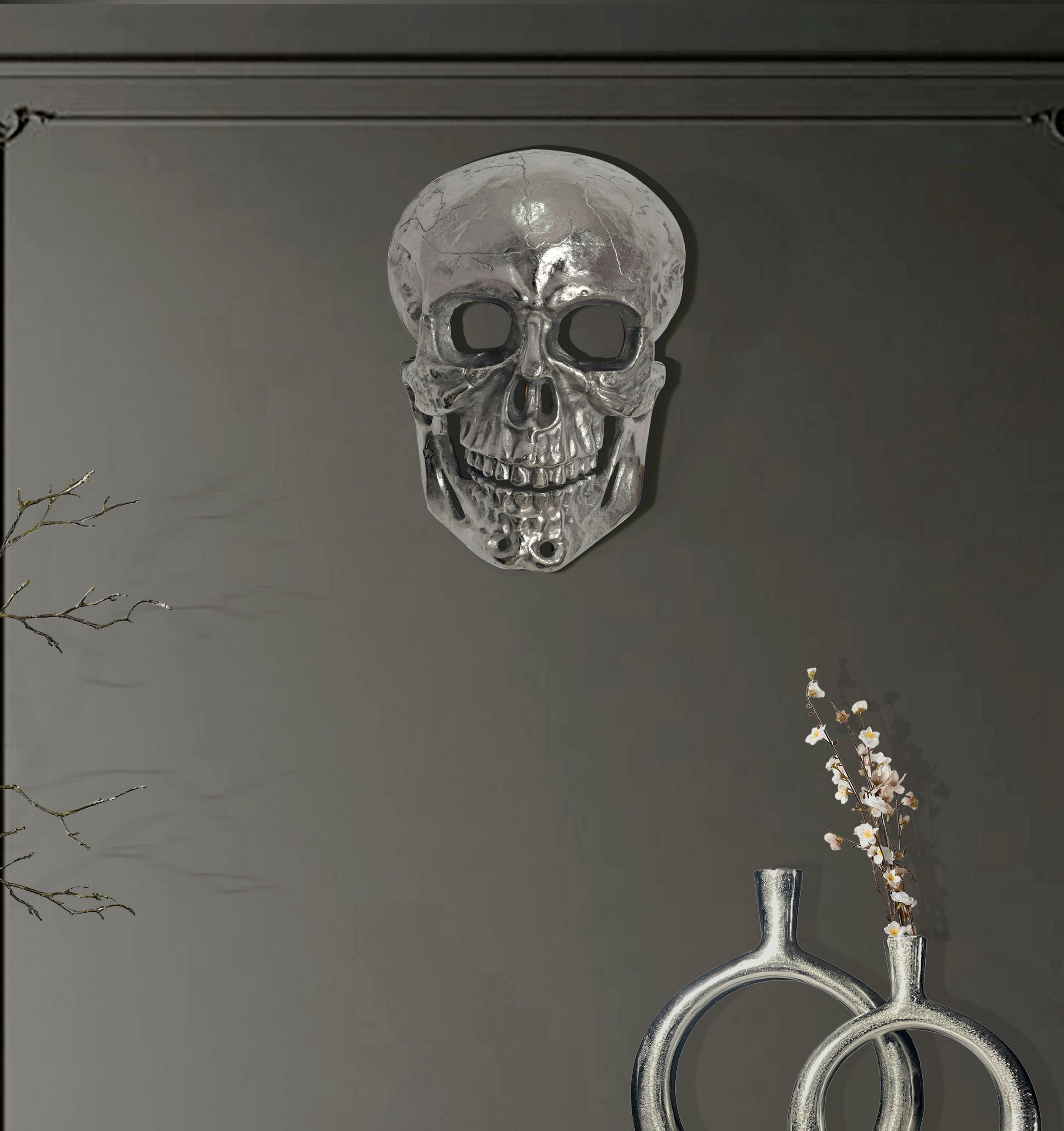 WANDDEKO  - Silberfarben, Design, Metall (30/41/15,5cm) - Livetastic
