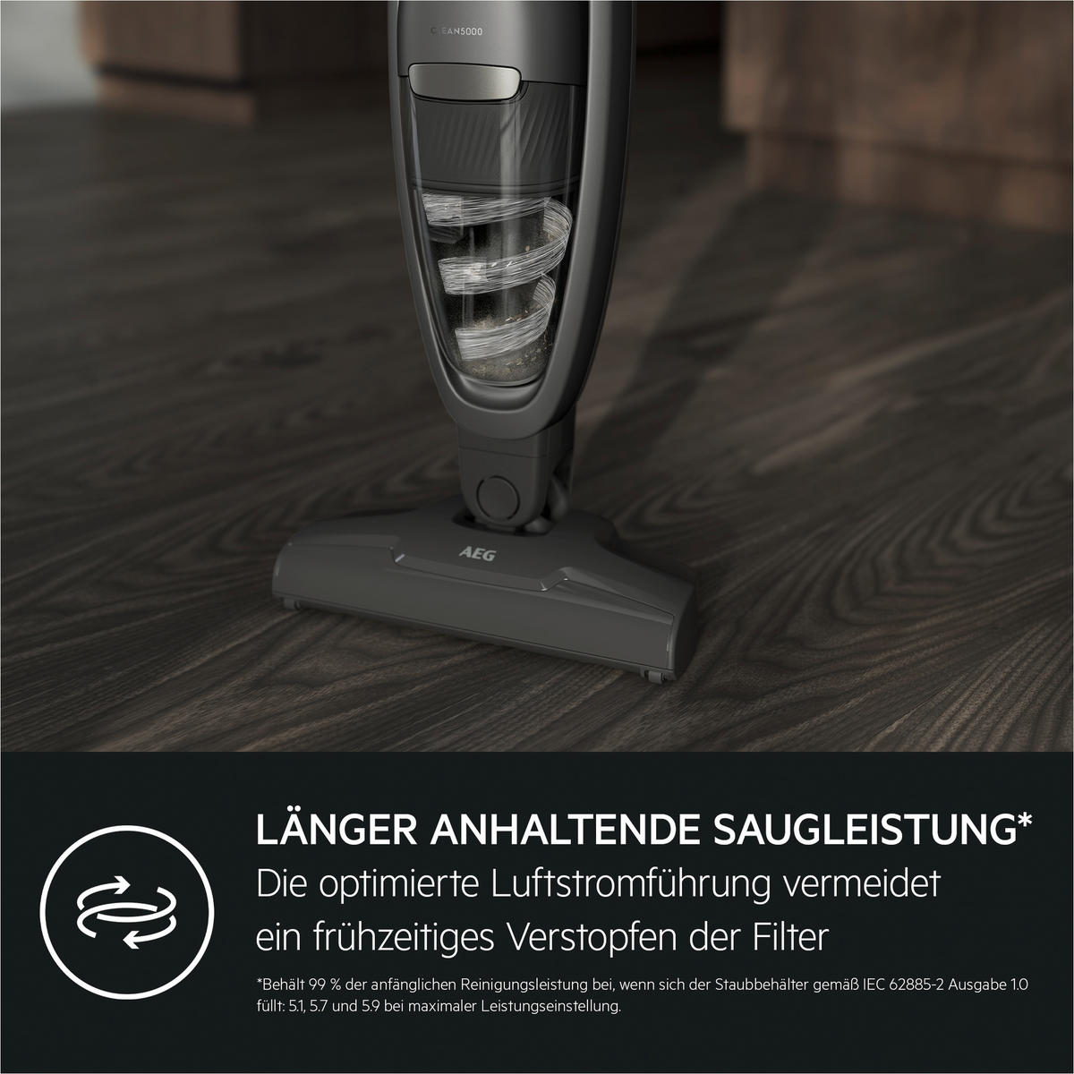 AKKU-BODENSTAUBSAUGER AS52CB18DG  - Dunkelgrau, Basics, Kunststoff (5/110,5/25,5cm) - AEG