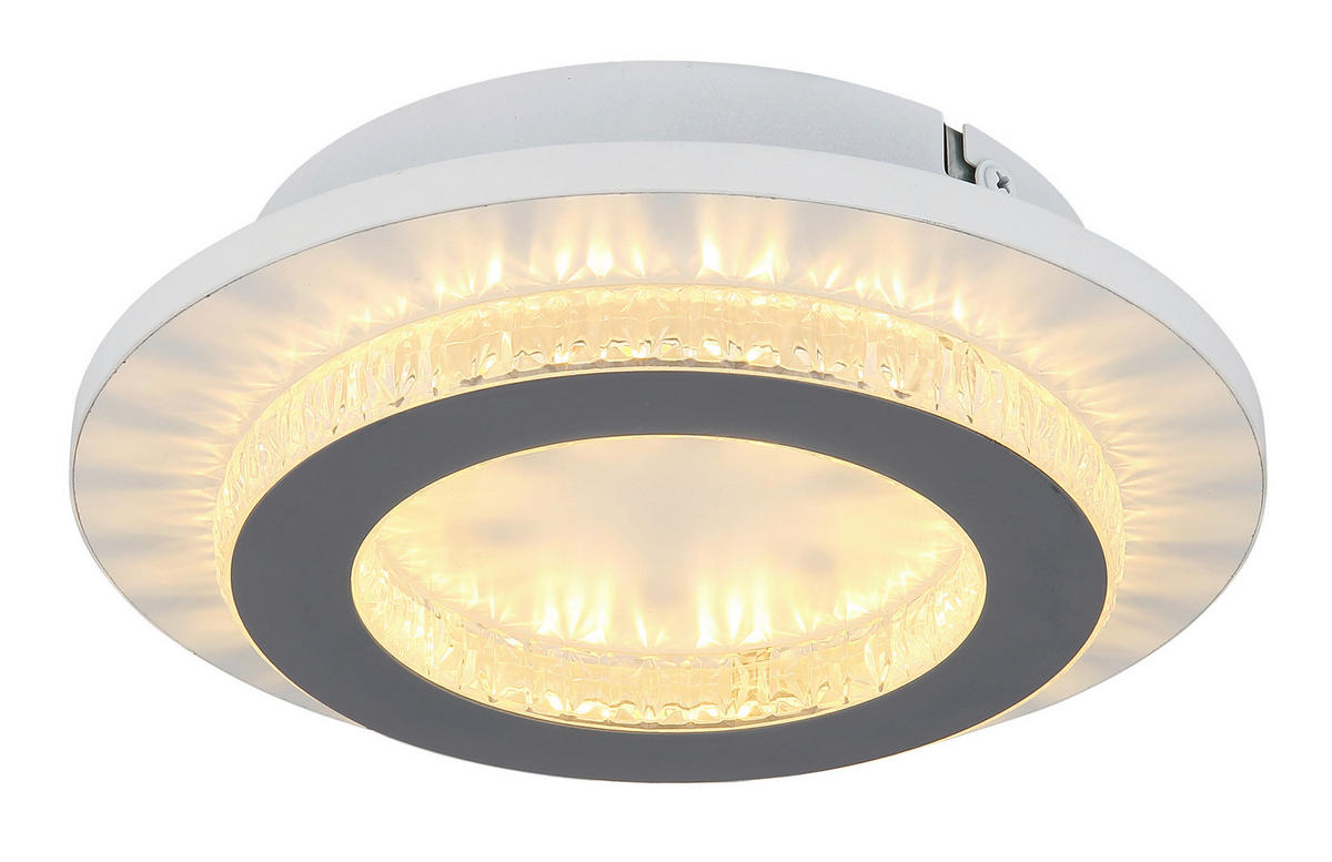 LED-DECKENLEUCHTE 20/5,5 cm   - Klar/Hellgrau, Design, Kunststoff/Metall (20/5,5cm) - Globo