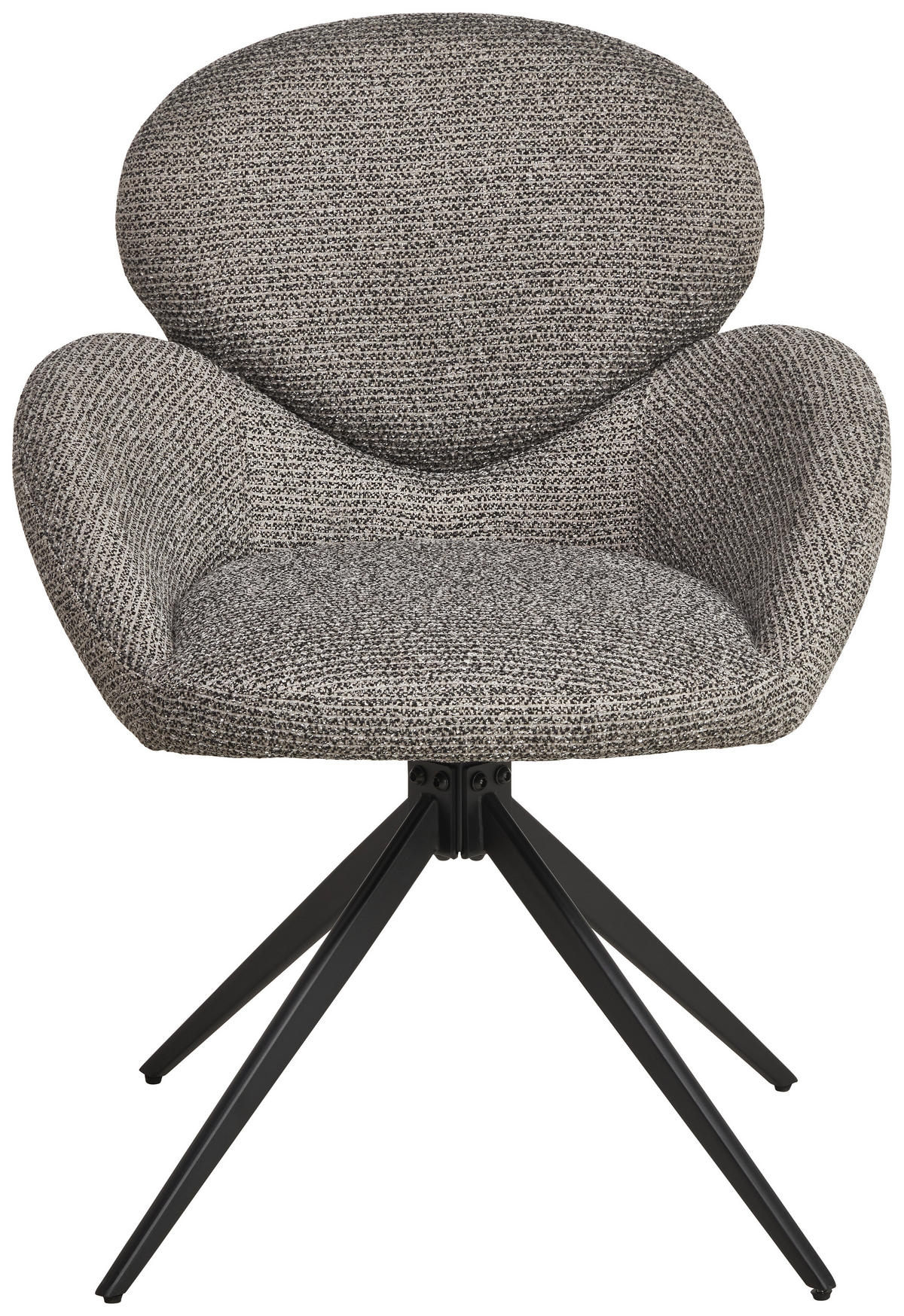 ARMLEHNSTUHL  in Eisen Webstoff  - Schwarz/Grau, MODERN, Textil/Metall (60/83/63cm) - MID.YOU