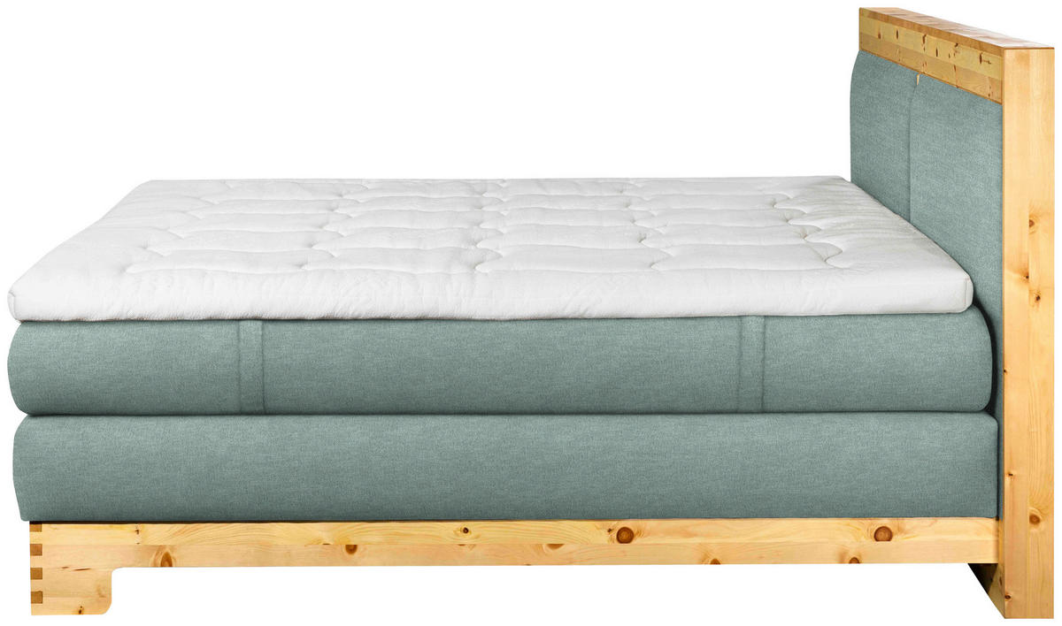 BOXSPRINGBETT 180/200 cm  in Mintgrün  - Mintgrün, Natur, Holz/Textil (180/200cm) - Linea Natura