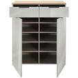 SCHUHSCHRANK 89/105/40 cm  - Kaschmir/Eichefarben, Design, Glas/Holzwerkstoff (89/105/40cm) - Voleo