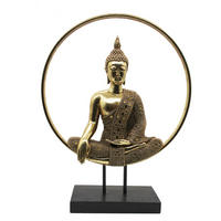 BUDDHA 50/64/17,5 cm  - Goldfarben/Schwarz, LIFESTYLE, Kunststoff/Metall (50/64/17,5cm) - Ambia Home