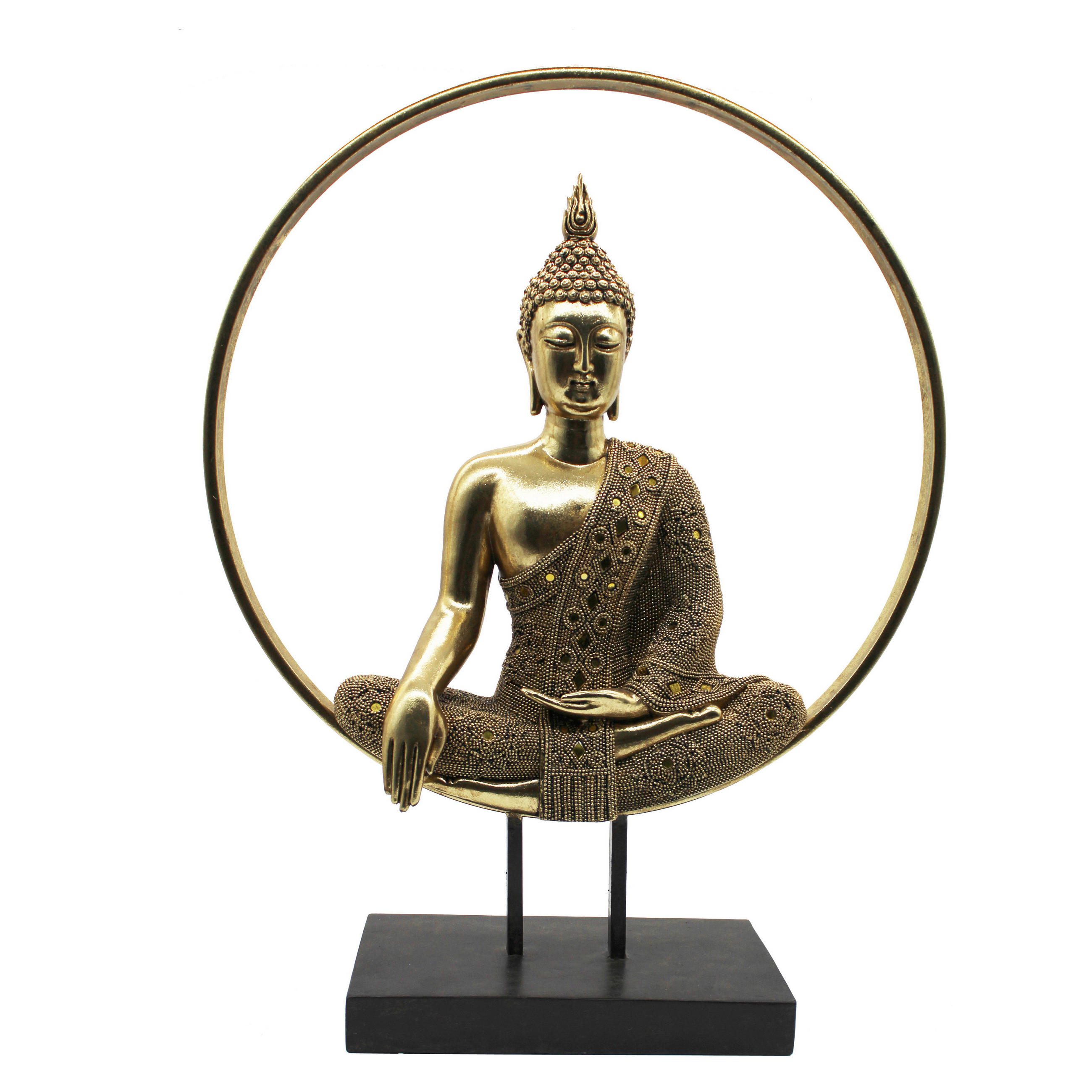 Ambia Home Buddha Schwarz, Gold 50x64x17.5 cm