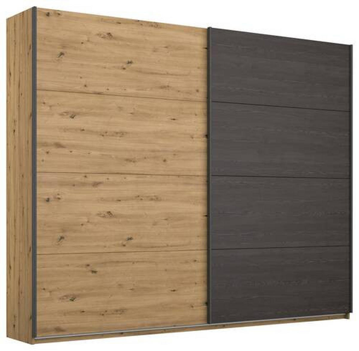FÜGGESZTETT TOLÓAJTÓS SZEKRÉN fekete, Artisan tölgy  - fekete/Artisan tölgy, Modern, faalapú anyag/fém (226/210/62cm) - Rauch Möbel