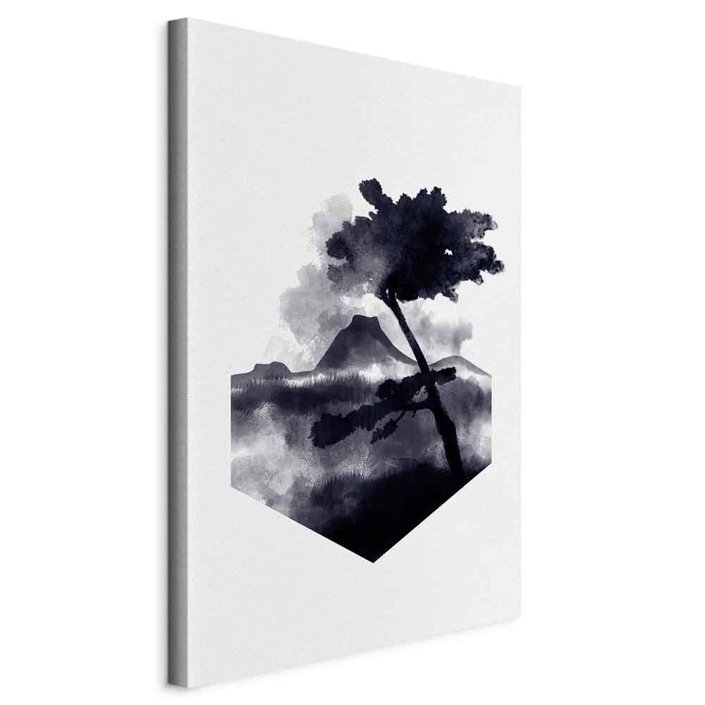 LEINWANDBILD Landschaft und Natur, Abstraktes, Berge Schwarz, Weiß  - Schwarz/Weiß, Basics, Holzwerkstoff/Textil (40/60/1,2cm) - artgeist
