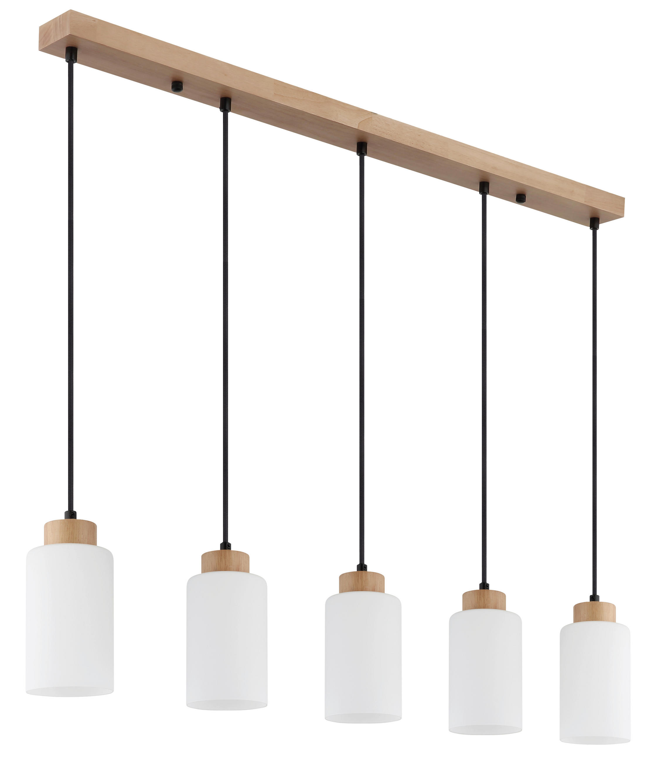 HÄNGELEUCHTE Rowena 100/10/120 cm  - Schwarz/Braun, Design, Glas/Holz (100/10/120cm) - Globo