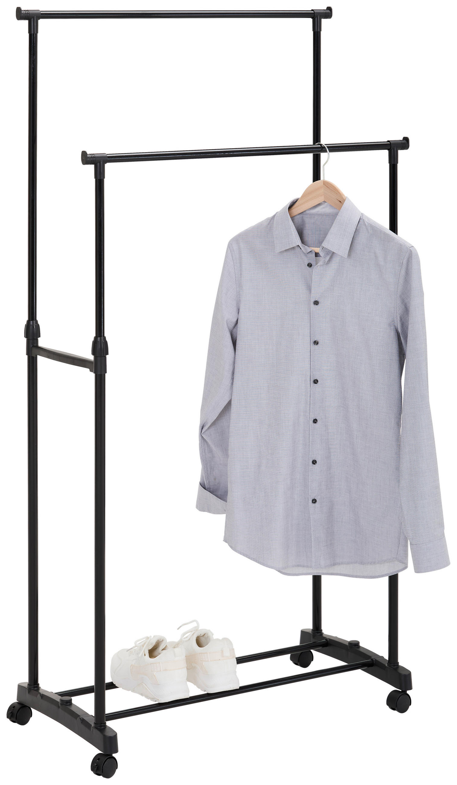 KLEIDERWAGEN in Schwarz 80/90-160/41 cm   - Schwarz, Basics, Kunststoff/Metall (80/90-160/41cm) - Boxxx