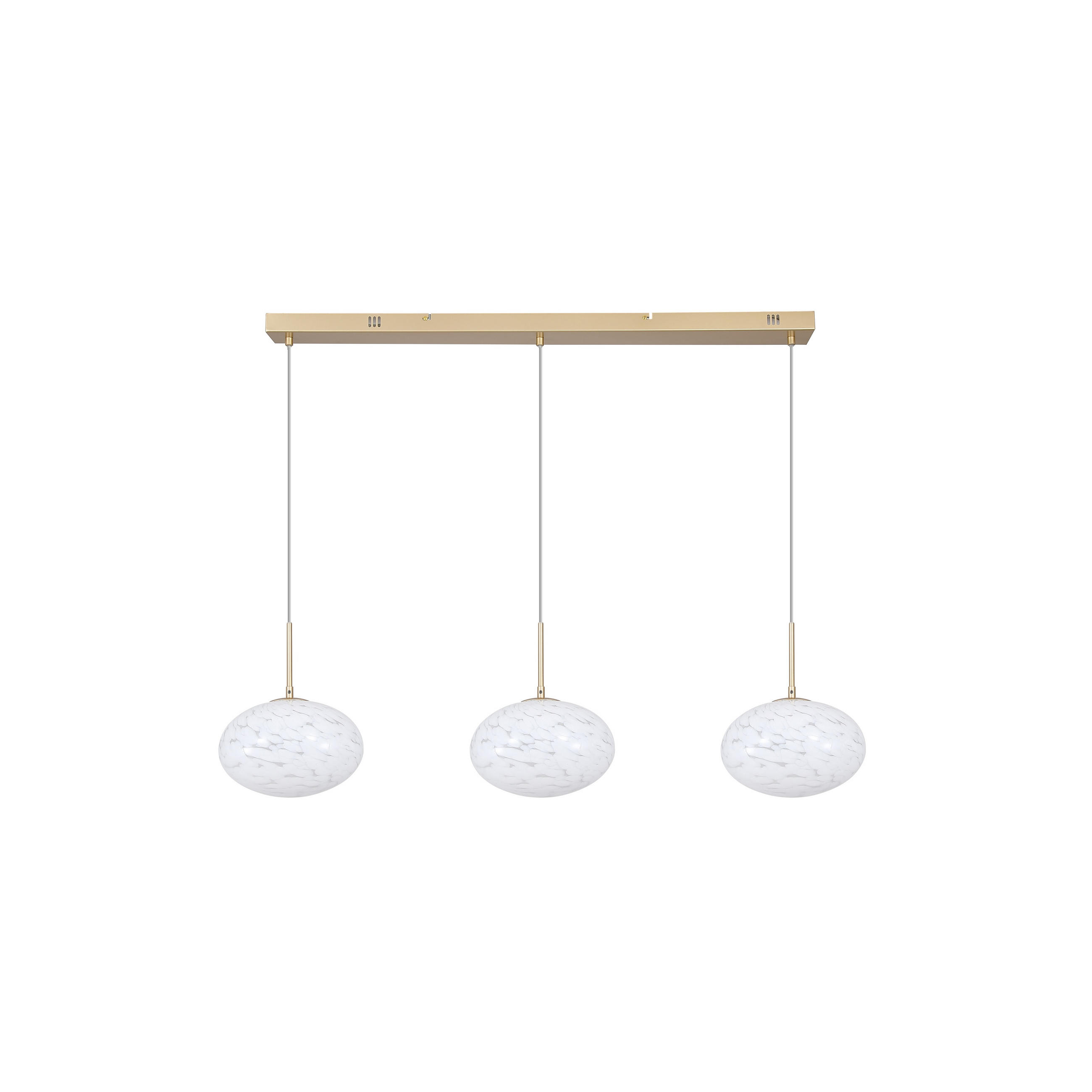 LAMPĂ SUSPENDATĂ CU LED  - alb/auriu, Basics, sticlă/metal (99/150/25cm)