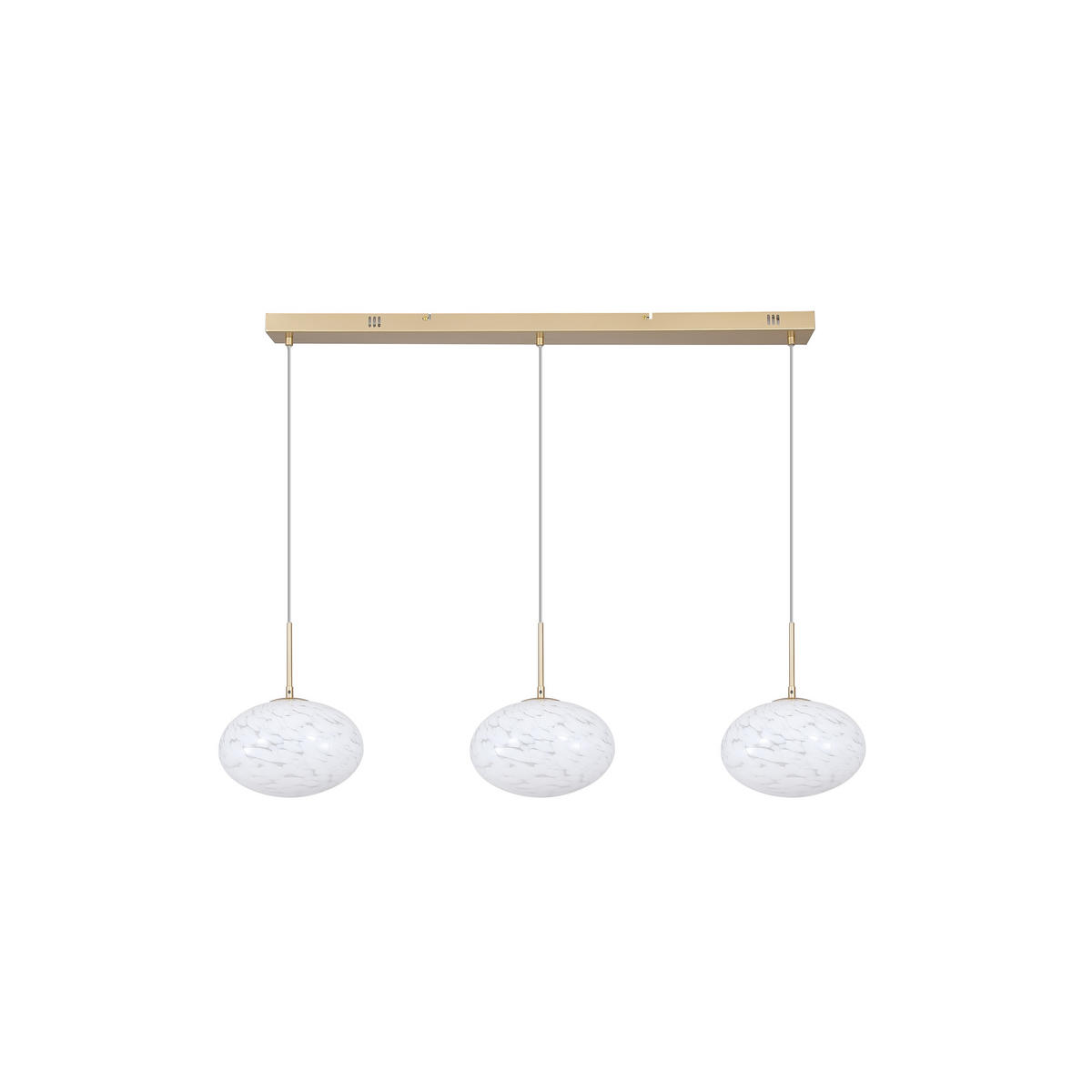 LAMPĂ SUSPENDATĂ CU LED  - alb/auriu, Basics, sticlă/metal (99/150/25cm)