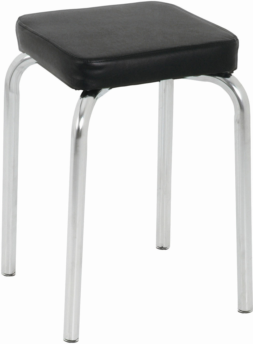 STAPELHOCKER Schwarz, Chromfarben  - Chromfarben/Schwarz, Design, Textil/Metall (36/49/36cm) - Carryhome